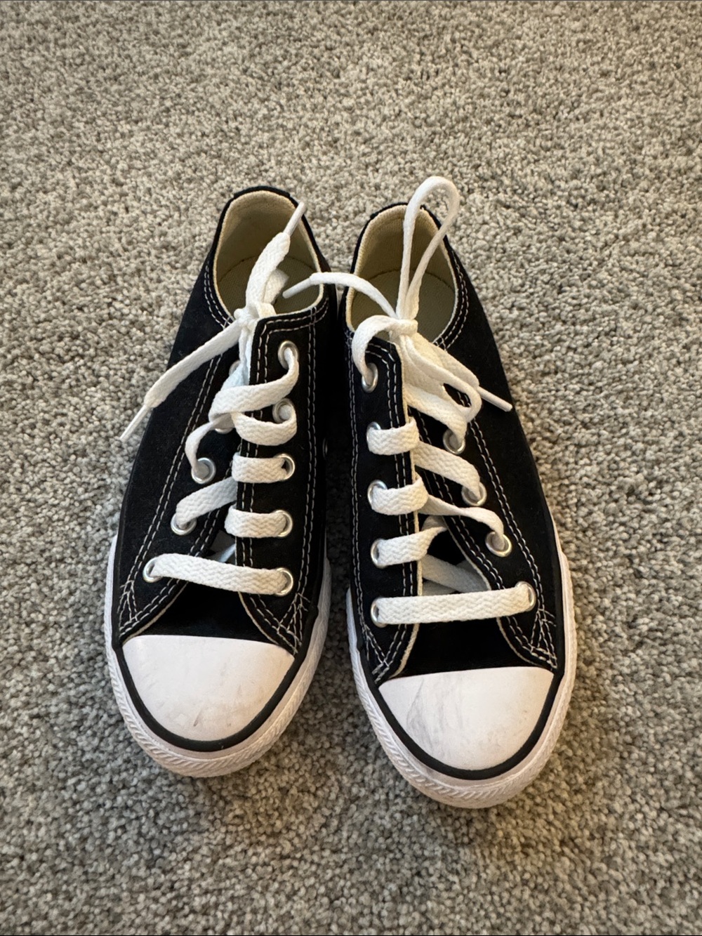 Converse Kids Black Low-Top Sneakers with White Accents